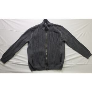 Calvin Klein Men's 2XL/XXL/XXG Knit Zipper Cardigan Jacket Ribbed Grey & Black